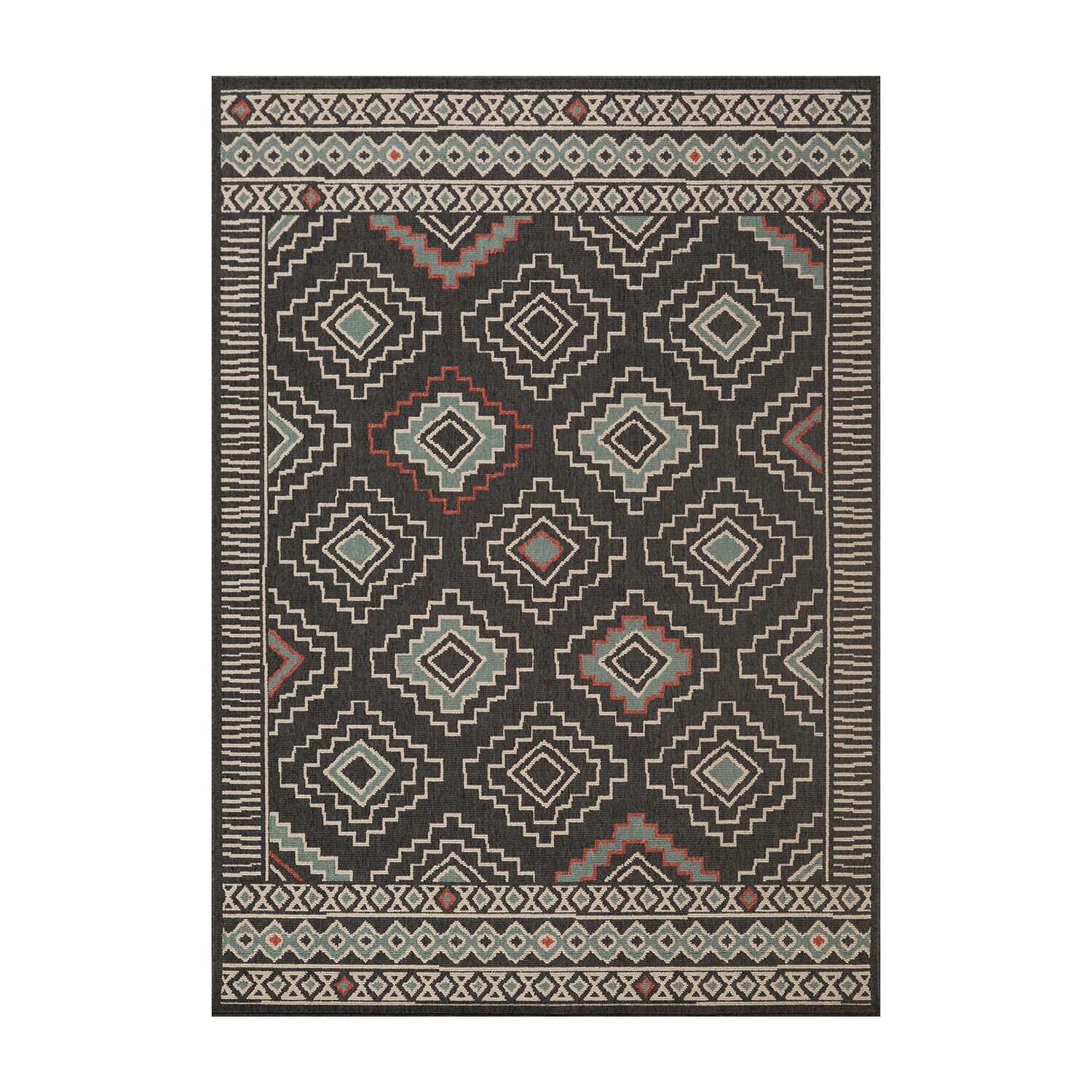 LR Home Tribal Bohemian Indoor Outdoor Rectangular Area Rug