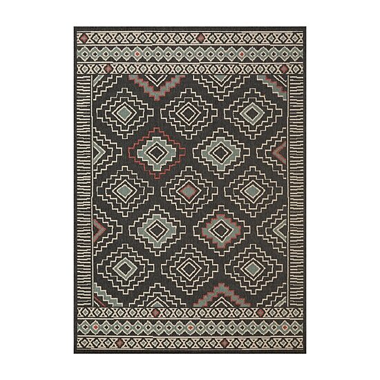 LR Home Tribal Bohemian Indoor Outdoor Rectangular Area Rug