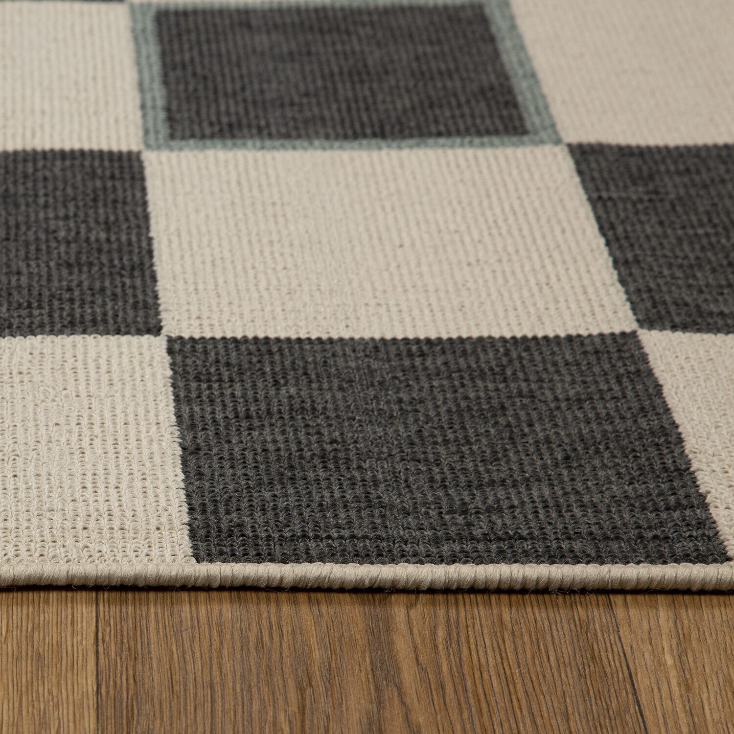 LR Home Checkered Indoor Outdoor Rectangular Area Rug