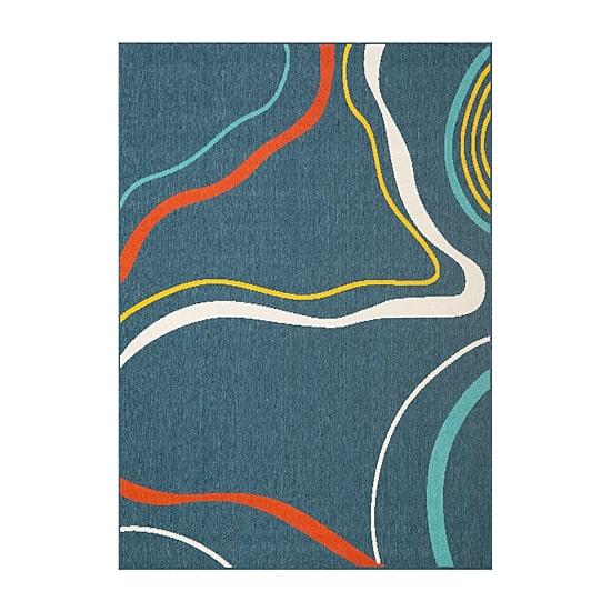 LR Home Mapa Swirl Indoor Outdoor Rectangular Area Rug