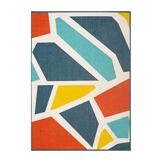 LR Home Modern Geometric Indoor Outdoor Rectangular Area Rug