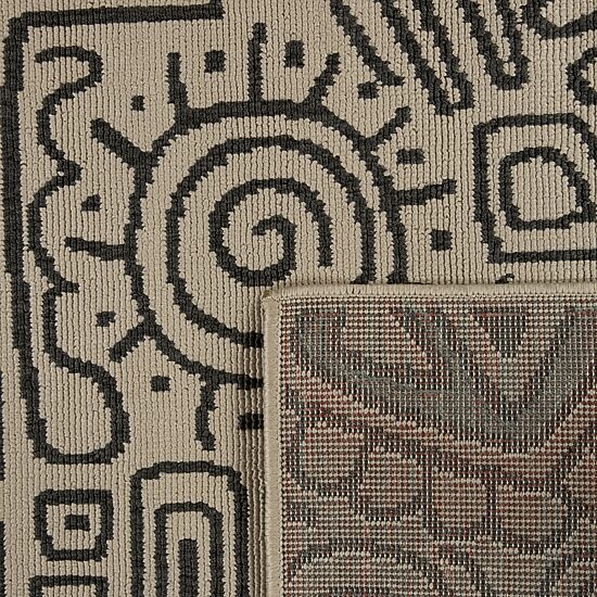 LR Home Abstract Tribal Indoor Outdoor Rectangular Area Rug
