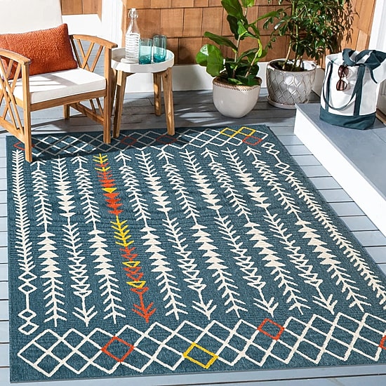 LR Home Tribal Eclectic Indoor Outdoor Rectangular Area Rug