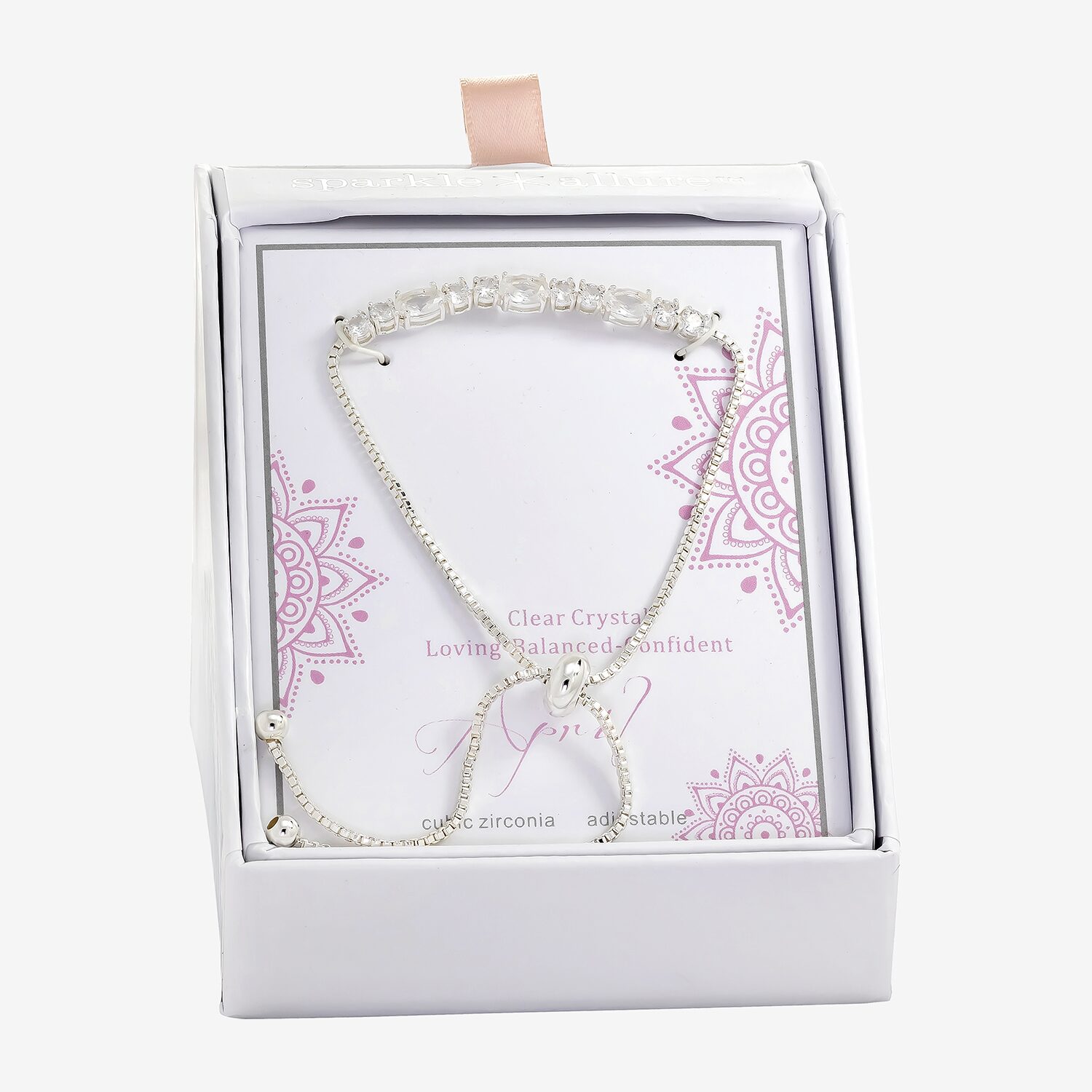Sparkle Allure Birthstone Womens Red Cubic Zirconia Bolo Bracelet