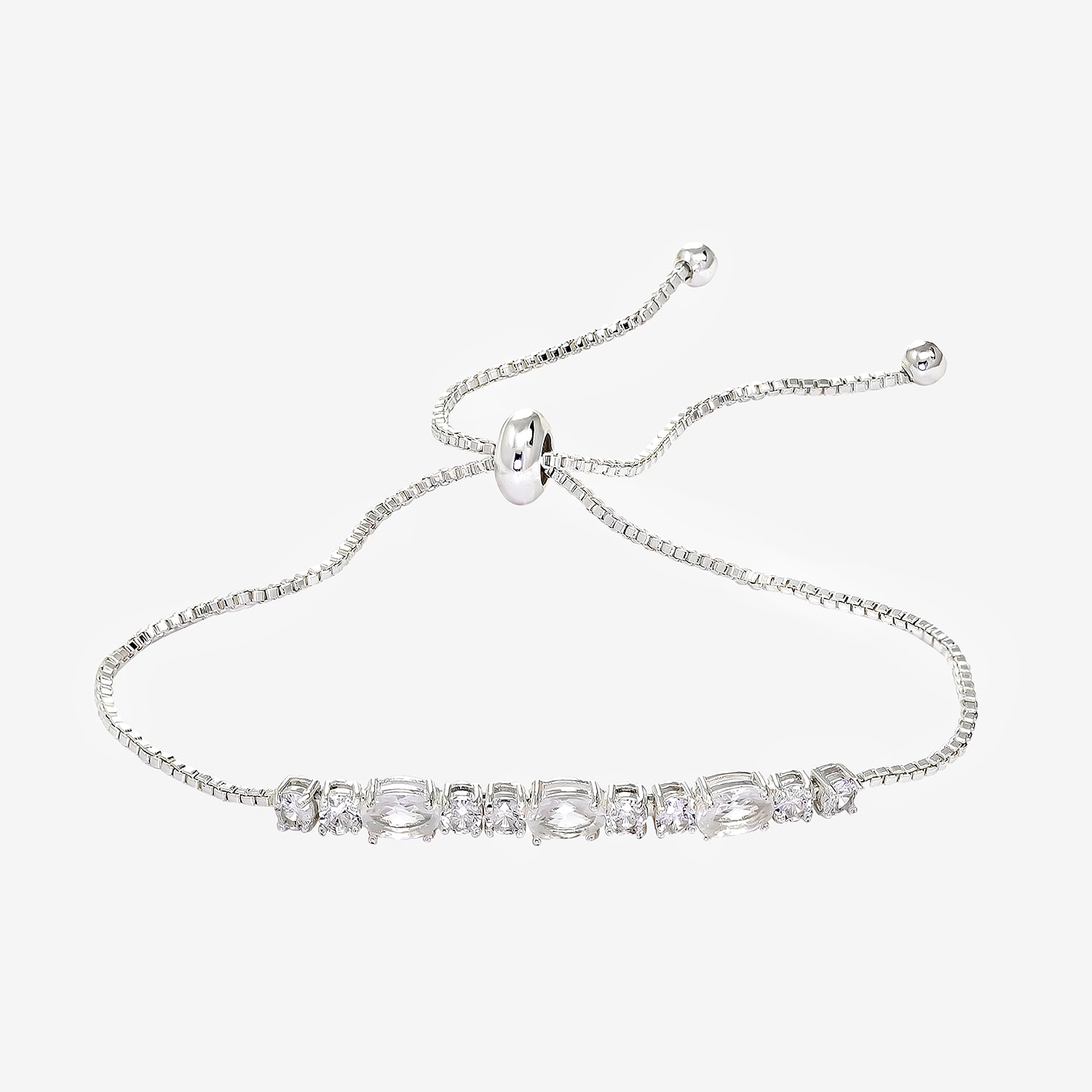 Sparkle Allure Birthstone Womens Red Cubic Zirconia Bolo Bracelet