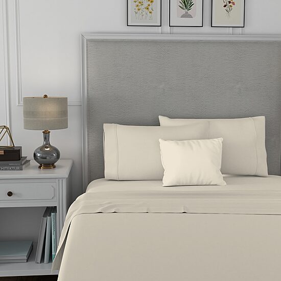 Aireolux 100% Cotton 600 Thread Count Ultra-Soft & Silky Wrinkle-Resistant Sheets & Pillowcases