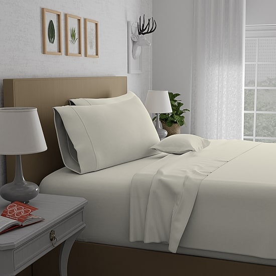 Purity Home 100% Cotton Ultra-Soft & Silky, Wrinkle-Resistant Sheet Set & Pillowcases