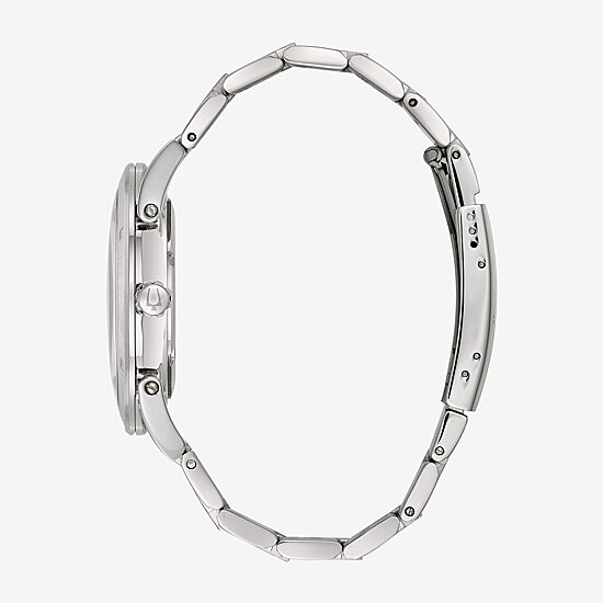 Bulova Classic Mens Silver Tone Stainless Steel Bracelet Watch 96b220