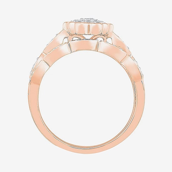 Womens 1/3 CT. T.W. Natural White Diamond 10K Gold Round Side Stone Bridal Set