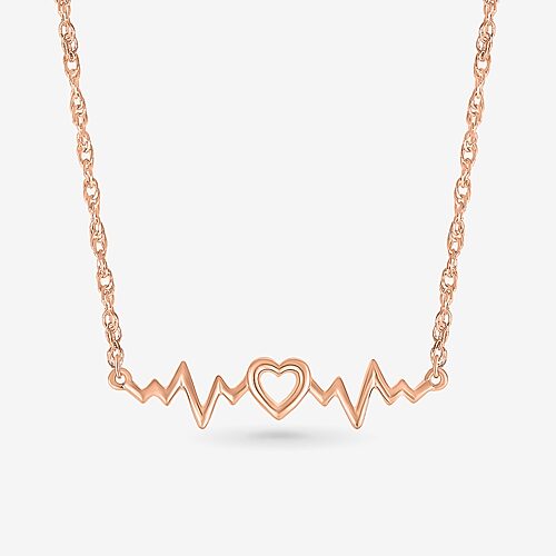 Womens 10K Gold Heart 18 Inch Pendant Necklace, One Size