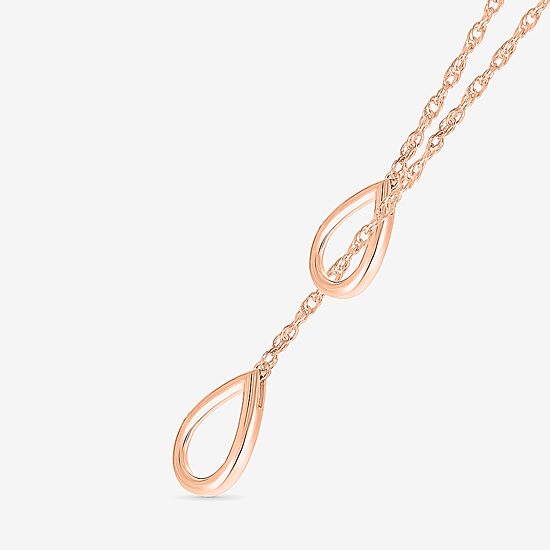 Womens 10K Gold 18 Inch Y Necklace