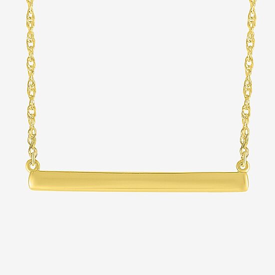 Womens 10K Gold Bar 18 Inch Pendant Necklace