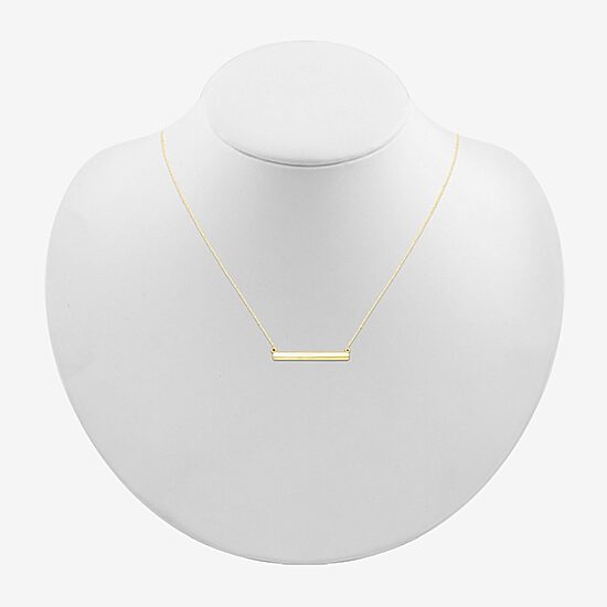 Womens 10K Gold Bar 18 Inch Pendant Necklace