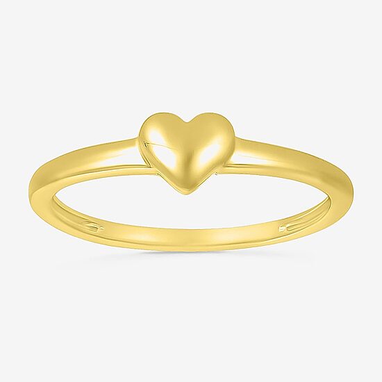 Womens 4.5MM 10K Gold Heart Band