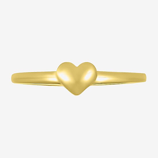 Womens 4.5MM 10K Gold Heart Band