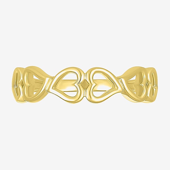 Womens 4.5MM 10K Gold Heart Band