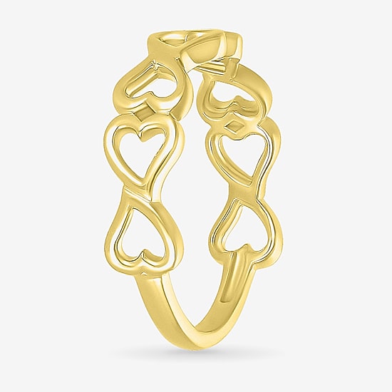 Womens 4.5MM 10K Gold Heart Band