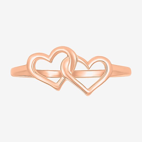 Womens 7.5MM 10K Gold Heart Band