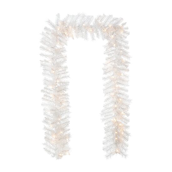 Glitzhome 9ft Pre-Lit White Pine Christmas Indoor Garland