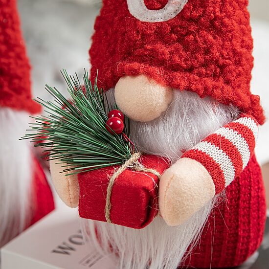Glitzhome 3-pc ''Joy'' Fabric Christmas Decor Gnome