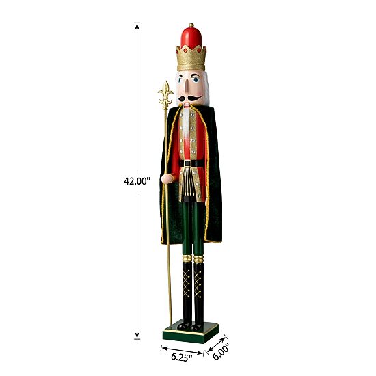 Glitzhome 3.5ft King Wooden Christmas Nutcracker