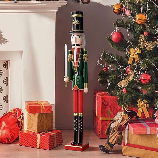 Glitzhome 3.5ft Wooden Christmas Nutcracker