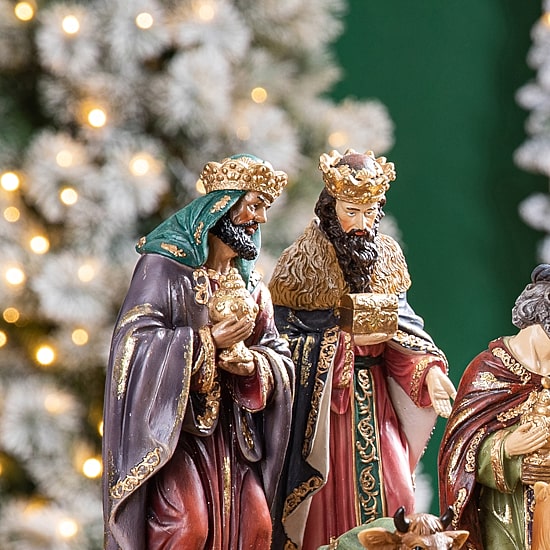 Glitzhome 12pcs Figurine Nativity Set