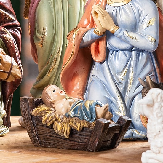 Glitzhome 12pcs Figurine Nativity Set