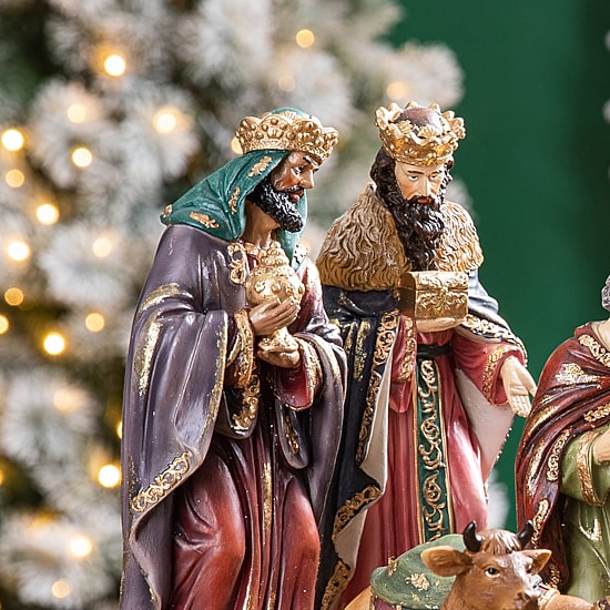 Glitzhome 12pcs Figurine Nativity Set