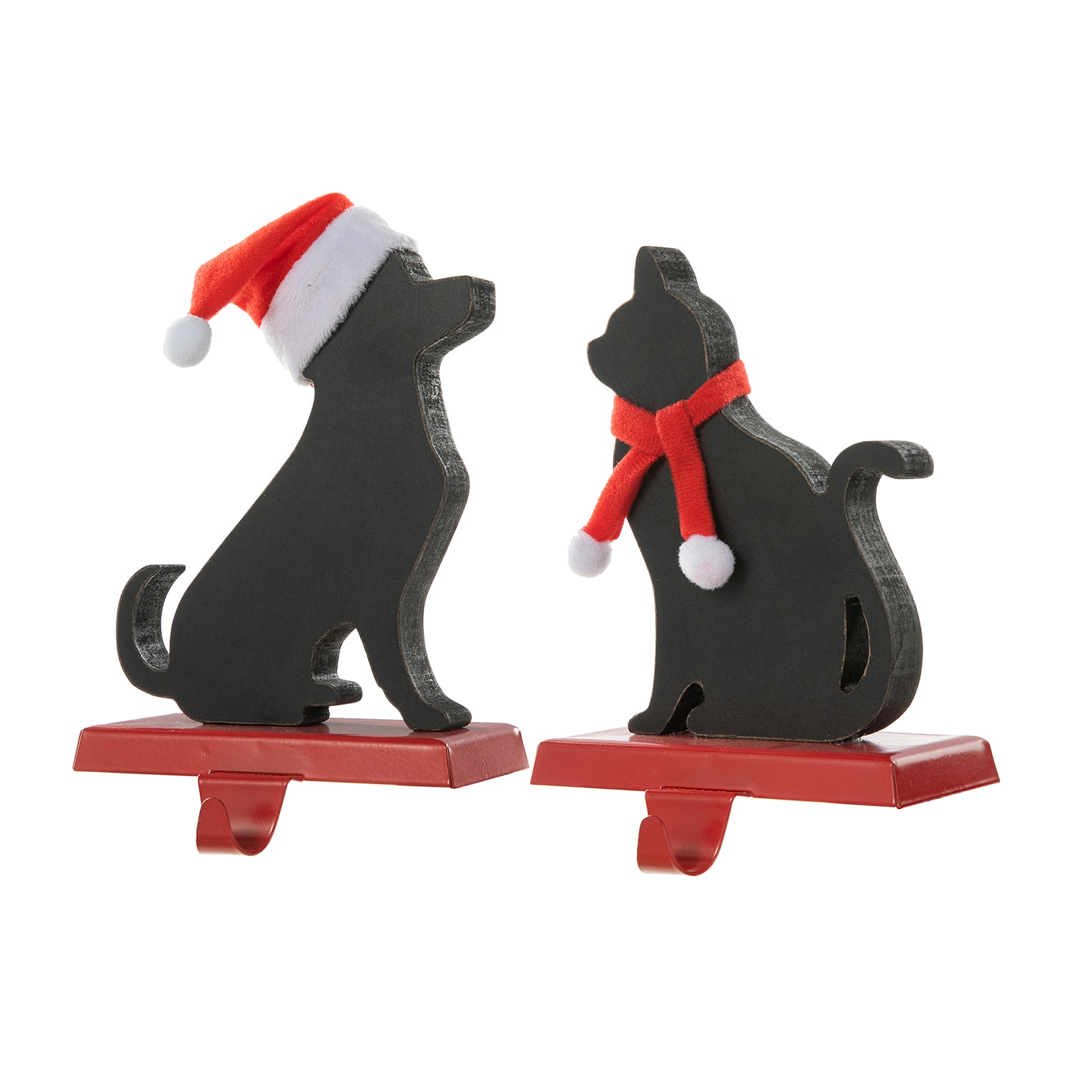 Glitzhome 2-pc. Cat & Dog Christmas Stocking Holder