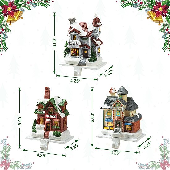 Glitzhome Lighted 3-pc. Christmas Stocking Holder