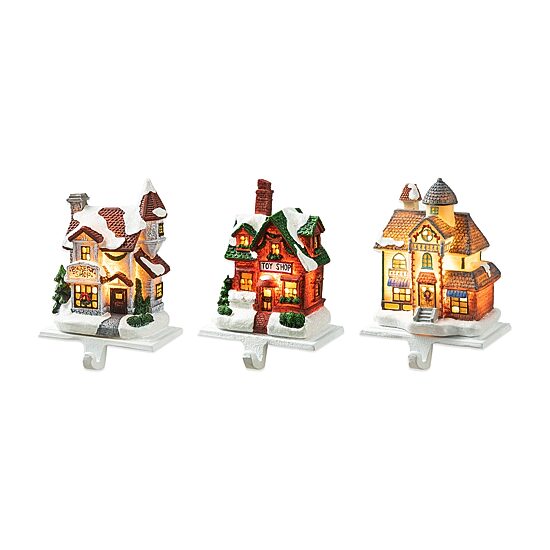 Glitzhome Lighted 3-pc. Christmas Stocking Holder