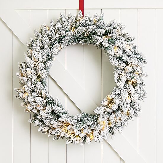 Glitzhome 3ft Pre-Lit Wreath Set Christmas Indoor Garland