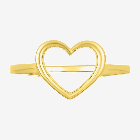 Womens 9mm 10K Gold Heart Band