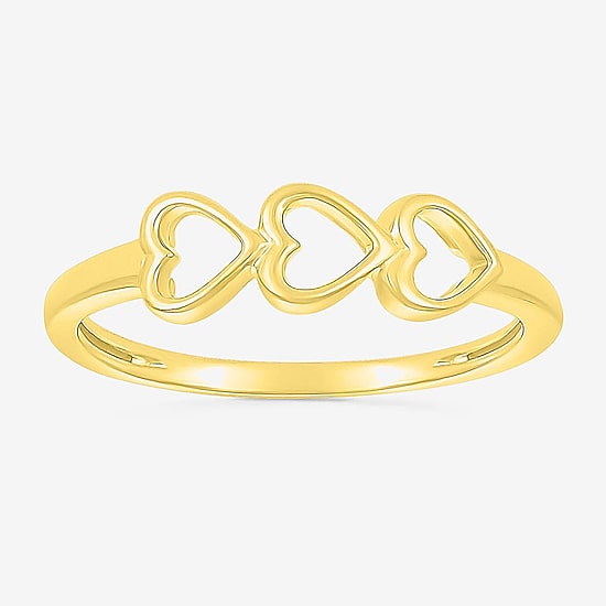 Womens 4.5MM 10K Gold Heart Band