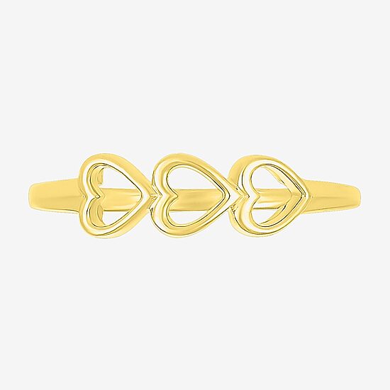 Womens 4.5MM 10K Gold Heart Band