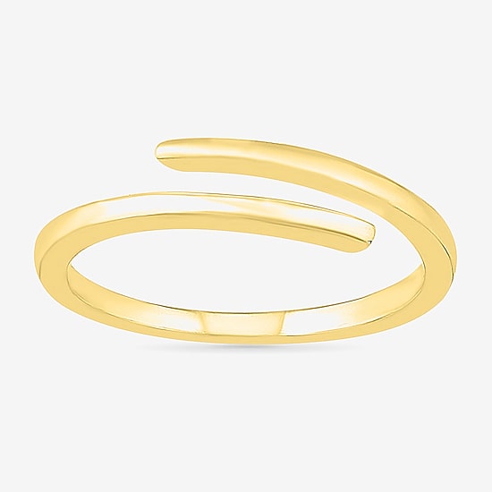 Womens 4MM 10K Gold Round Bypass  Band