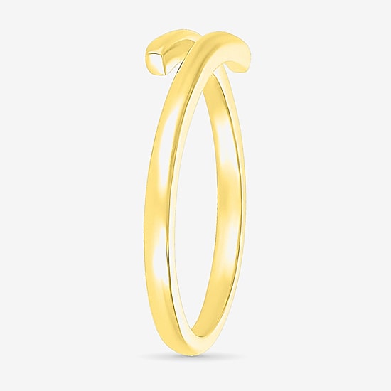 Womens 4MM 10K Gold Round Bypass  Band