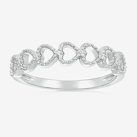 Womens 4MM 10K Gold Heart Band