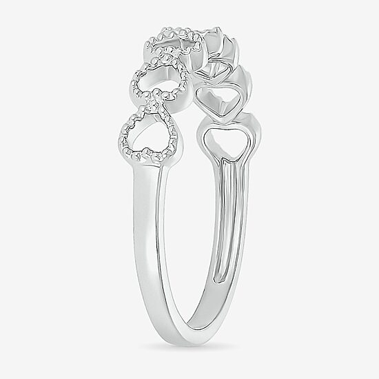 Womens 4MM 10K Gold Heart Band