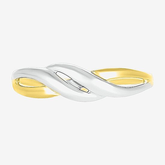 Womens 6MM 10K Two Tone Gold Round Band