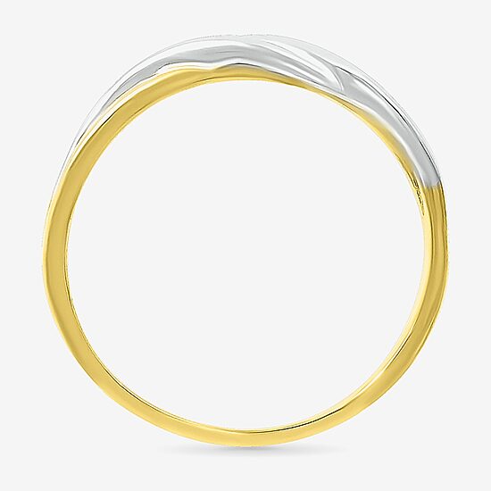 Womens 6MM 10K Two Tone Gold Round Band