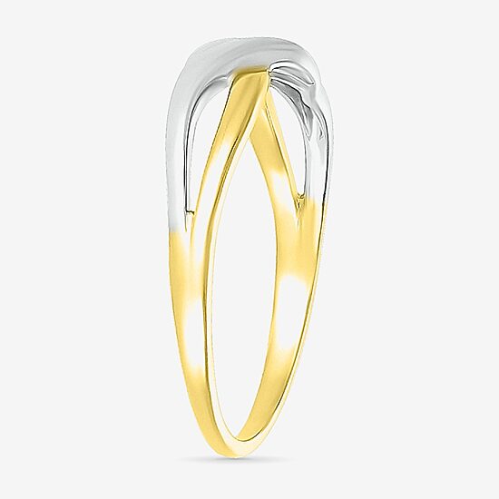 Womens 6MM 10K Two Tone Gold Round Band