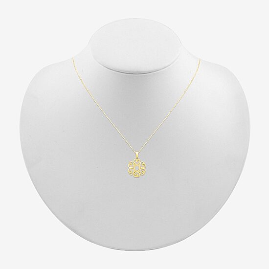Womens 10K Gold Knot 18 Inch Pendant Necklace