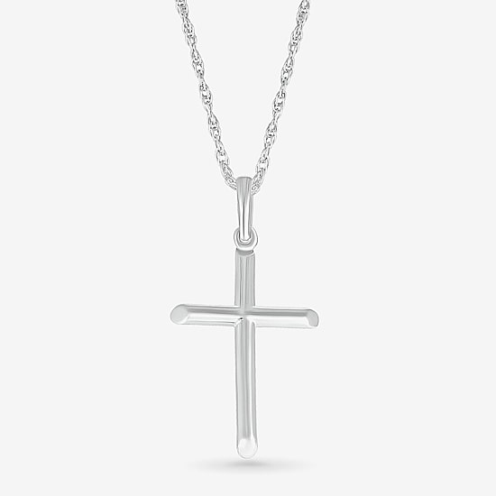 Womens 10K Gold Cross 18 Inch Pendant Necklace