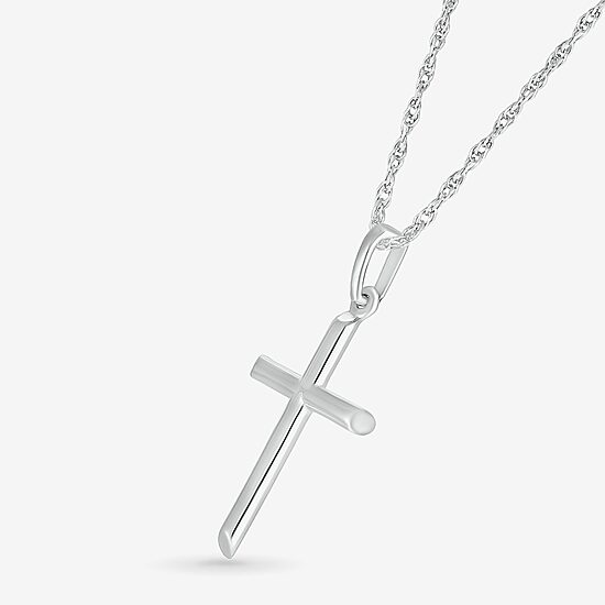Womens 10K Gold Cross 18 Inch Pendant Necklace