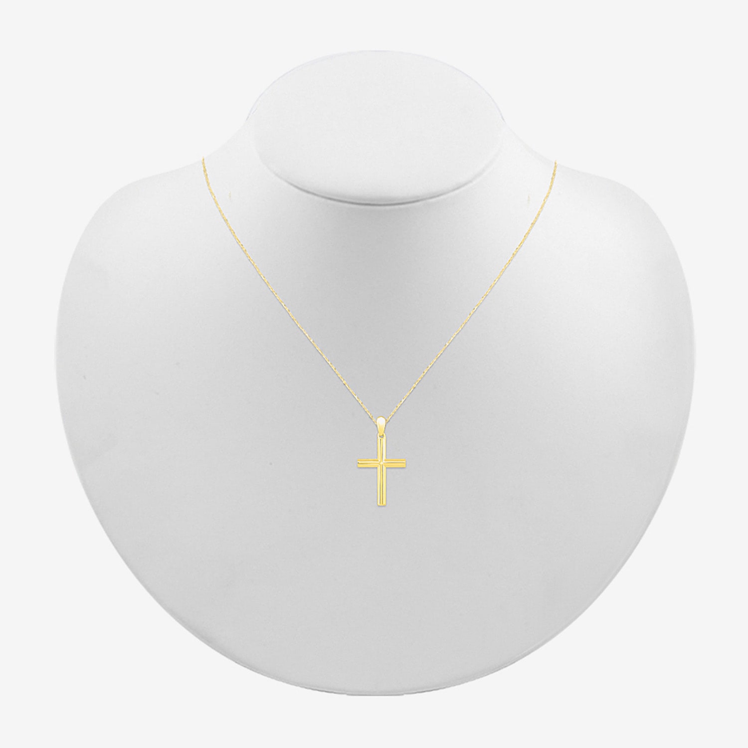 Womens 10K Gold Cross 18 Inch Pendant Necklace