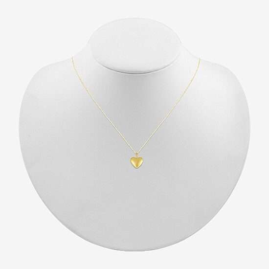 Womens 10K Gold Heart 18 Inch Pendant Necklace