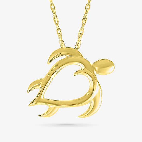 Womens 10K Gold 18 Inch Pendant Necklace