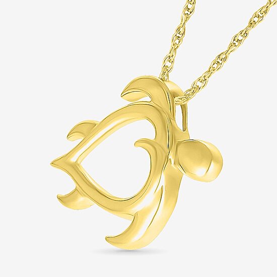 Womens 10K Gold 18 Inch Pendant Necklace